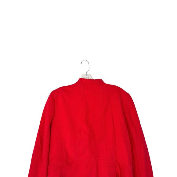 Talbots Blazer Red Mandarin Collar Office Work Business Button Front Size 14 - Picture 8 of 12